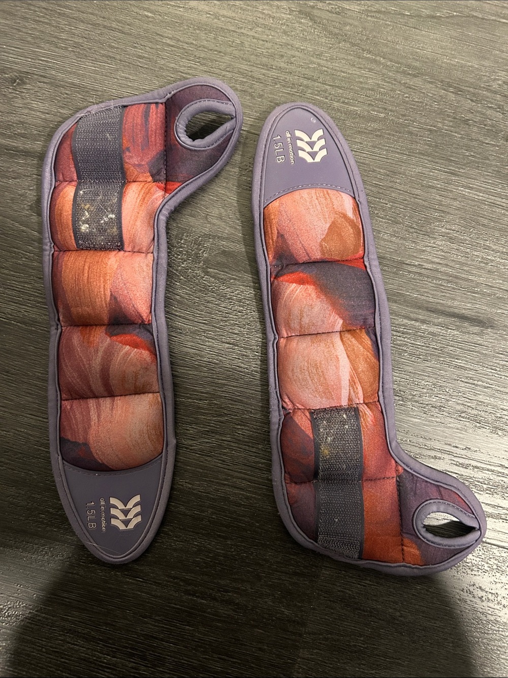Adjustable Purple and Orange Ankle/Wrist Weight Straps - Pair